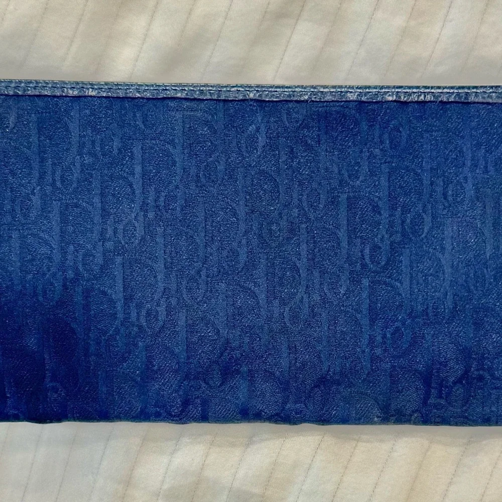 Blue Dior Monogram Canvas wallet
